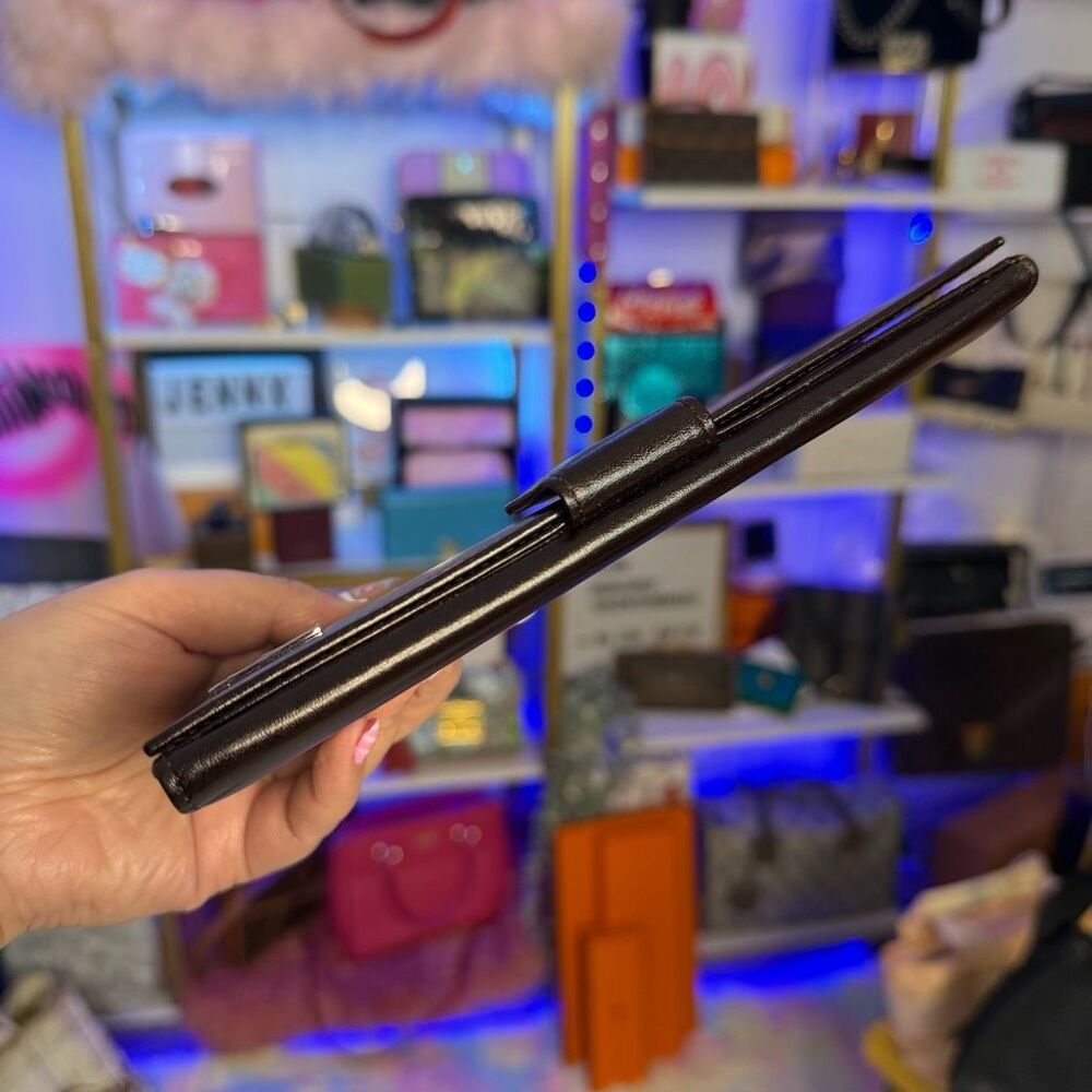 Unused Fendi Vintage Dark Brown Leather Large Bifold Wallet Unisex Men’s - Picture 6 of 15